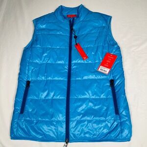 Redvanly Bolton Vest Mens Small Malibu Blue Quilted Puffer Golf Full‎ Zip R2395